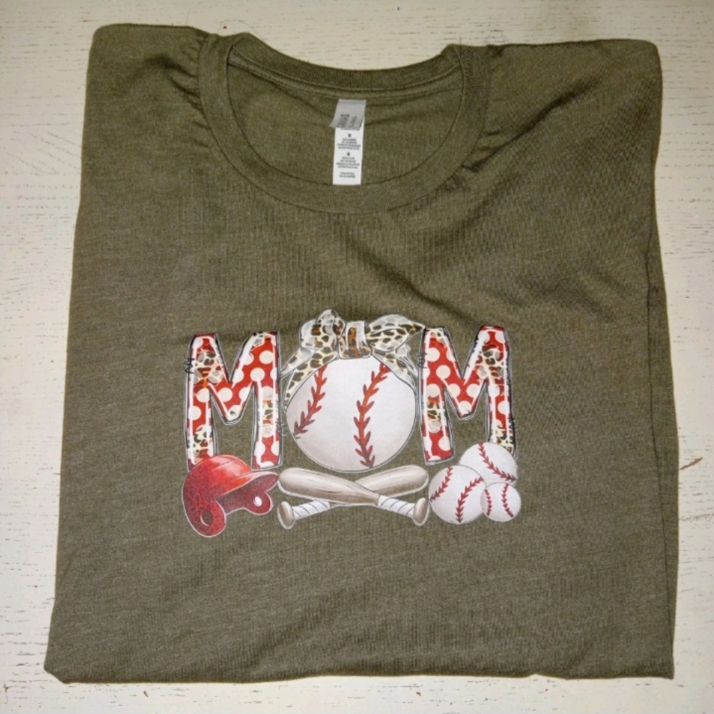NEW! Baseball Mom Bella Canvas Women's Graphic T Shirt Sz Medium